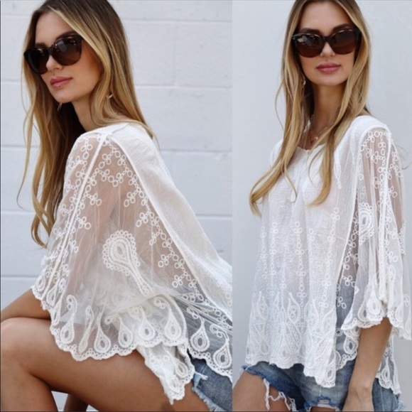 💃🏻Grace Boho Embroidery Poncho Top - Picture 2 of 8